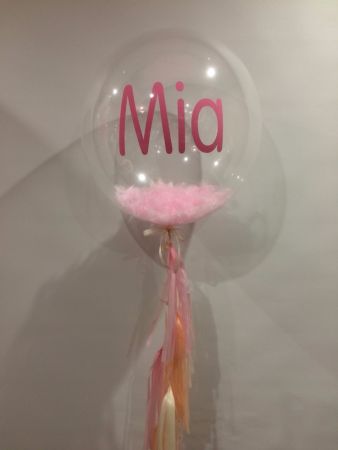 Personalised Bubble With Feathers & Tassels $75 (Mia)