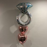 Diamond Ring & 2 Foil Hearts $50