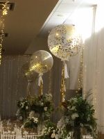 Gold 3 Foot Confetti and White Tassels