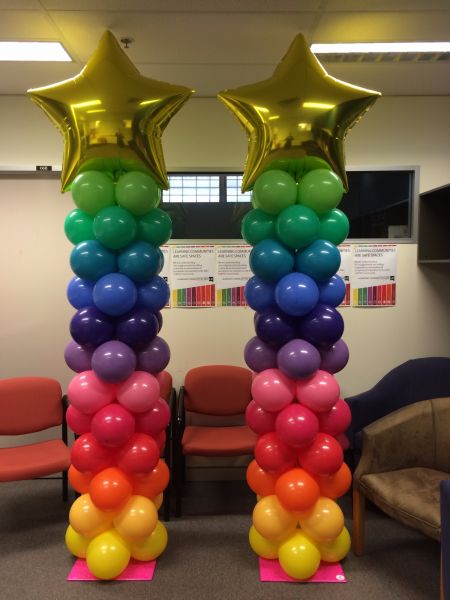 Rainbow Columns With Stars $125 each