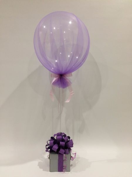 Lavender Tulle Bubble on a Box Base $45