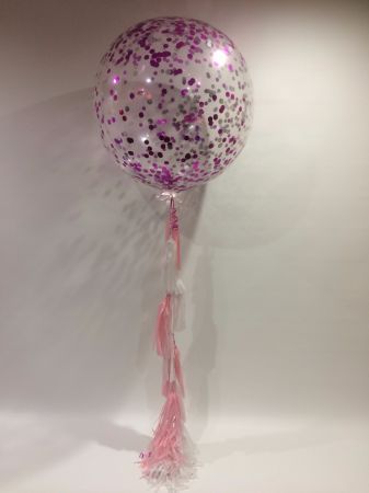 3 Foot Magenta Confetti & Tassels $95
