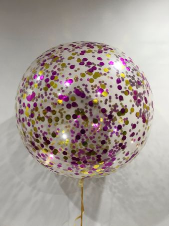 3 Foot Magenta & Gold Confetti $65