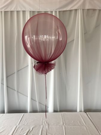 Deco Bubble With Burgundy Tulle $45