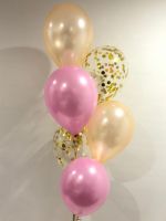 Floor (6) 2 x 11 Pink, Peach, & Gold Confetti $54