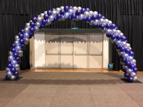 Purple & Silver AIS Arch With Fairy Lights $400