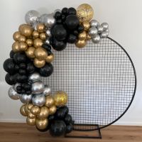 Organic Garland & Mesh Wall Hire (Black, Gold & Silver) $550 INC HIRE OF 1 WHITE PLINTH, DELIVERY & COLLECTION