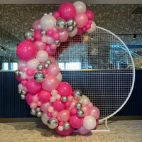 Organic Garland & Mesh Wall Hire (Pinks) $550 INC HIRE OF 1 WHITE PLINTH, DELIVERY & COLLECTION