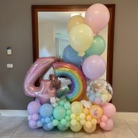 Personalised 4 Rainbow, Helium, Gumball Marquee $325