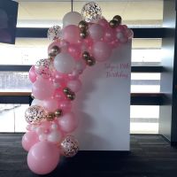 Organic Garland, Sail Wall Hire & Personalisation $575 INC 1 WHITE PLINTH HIRE, DELIVERY & COLLECTION