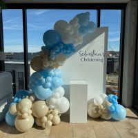 Organic Garland, Sail Wall Hire & Personalisation $625 INC 1 WHITE PLINTH HIRE, DELIVERY & COLLECTION
