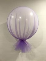 2 Foot White and Lavender Tulle