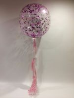 3 Foot Magenta Confetti With Pink Tassels